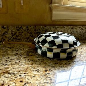McKenzie Childs Courtley check vintage 10 inch sauté pan with lid